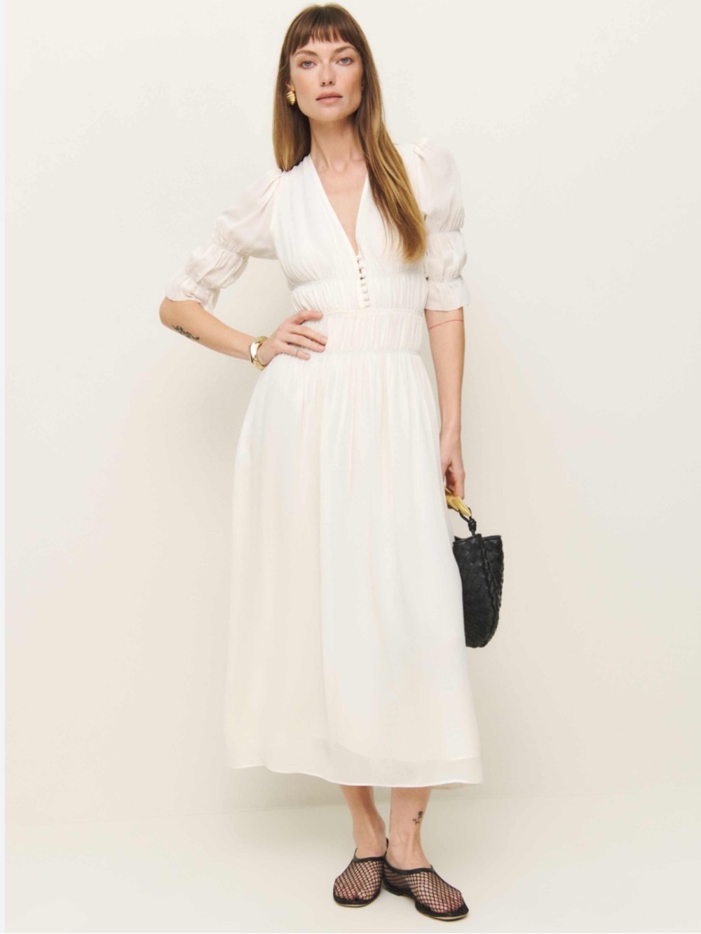 Reformation Cyrus Natural Ivory Dress New!
